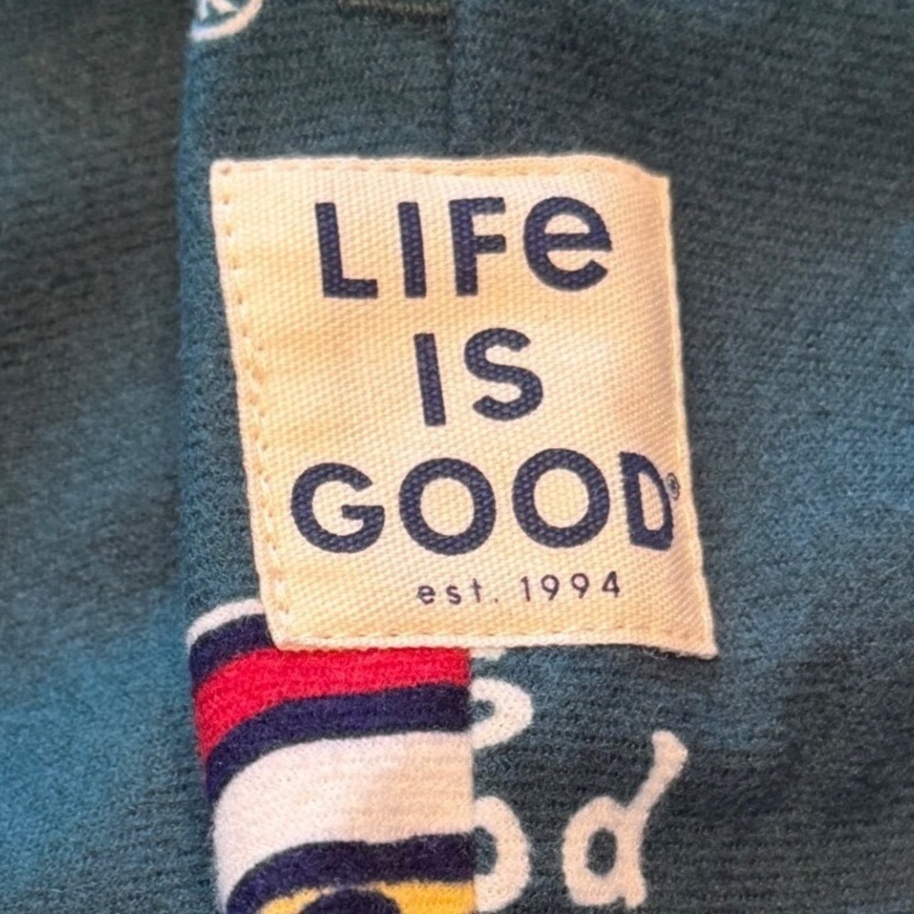 NWT Life Is Good Santa Jake Men's Sleep Pajama Pants Size Medium AOP Christmas